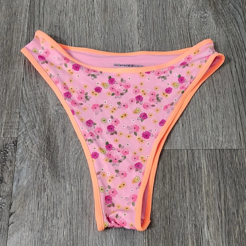New!Frankie's Bikinis Full Moon‎ Floral Micro Bikini Bottom